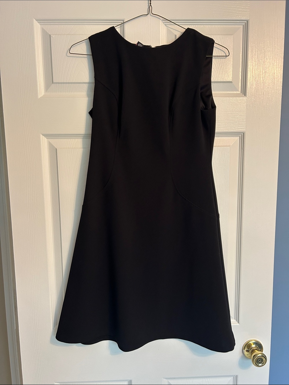 AB Studio Black Sleeveless Flared Mini Dress